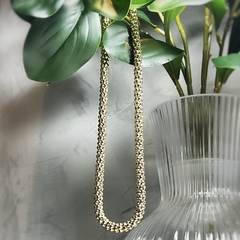 Colar Corrente Elos Mini Balls Dourado