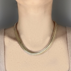 Colar Choker Malha Fita Snake Metal Dourado - loja online