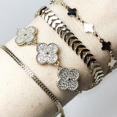 Pulseira Mini Trevo Metal Dourado - loja online