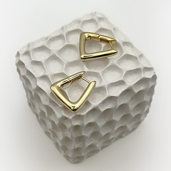 Brinco Argola Triângulo Liso P Dourado