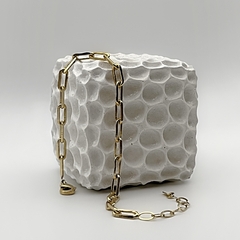 Pulseira Corrente Elos Retângulo Cartier Dourado