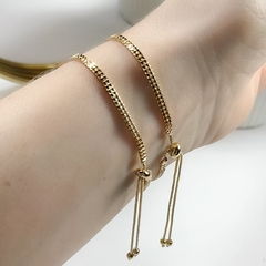 Pulseira Corrente Malha Square Fina Dourado - loja online
