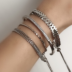 Bracelete Glow Slim Mini Zircônia Prata - My.Lily Store