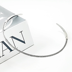 Colar Choker Glow Slim Mini Zircônia Prata