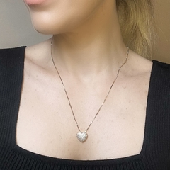 Conjunto Love Mini Zircônia Médio Dourado - loja online