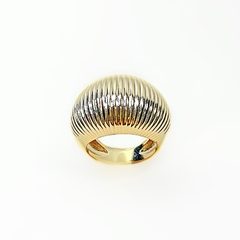 Anel Chunky Textura Friso Dourado