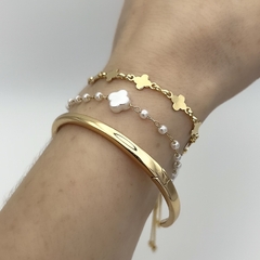 Pulseira Mini Trevo Metal Dourado - My.Lily Store