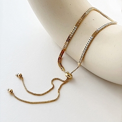 Pulseira Corrente Malha Square Fina Dourado