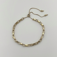 Pulseira Corrente Elos Retângulo Cartier Dourado - comprar online