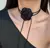 Collar gargantilla flor negra tela C606