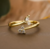 Anillo ajustable sirena chapa de oro C621