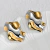 Aretes irregulares dorado y plateado acero inox 1R5