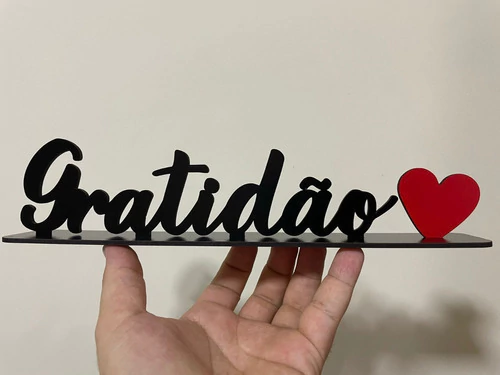 Kit 50 Palavras Decorativas De Mesa Com Base Gratidão Mdf