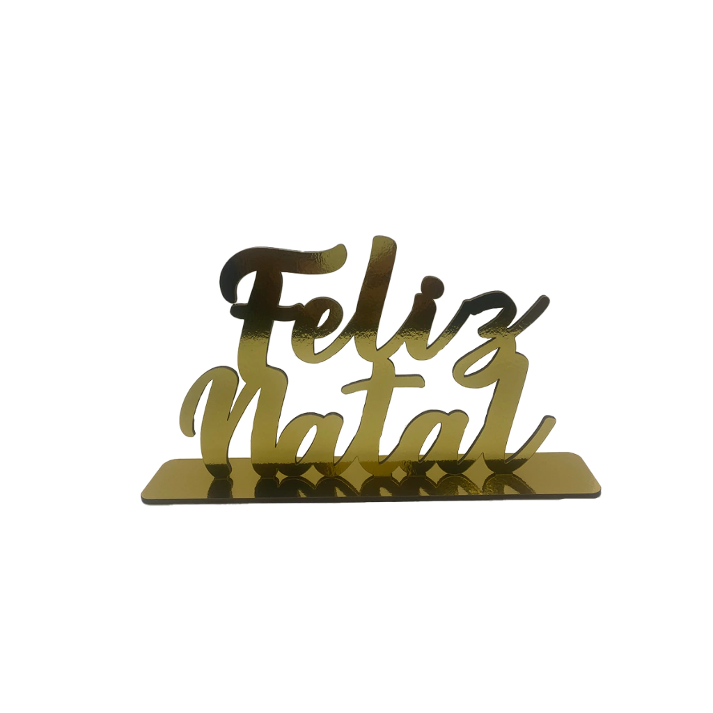 Palavra de Mesa Feliz Natal Decoração Presente Natalino Enfeite MDF 3mm