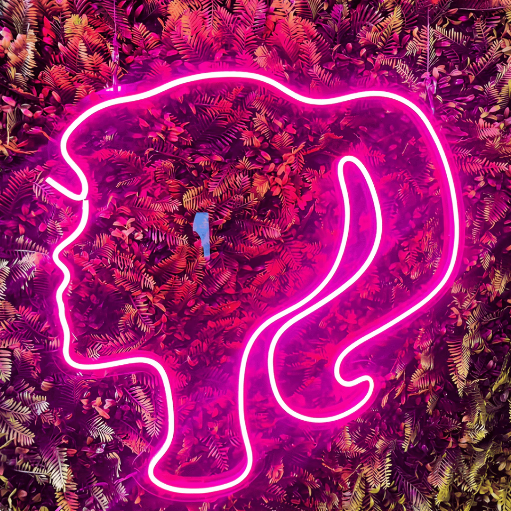 Painel Neon Tendência Barbie Instagram Rosa 50x50