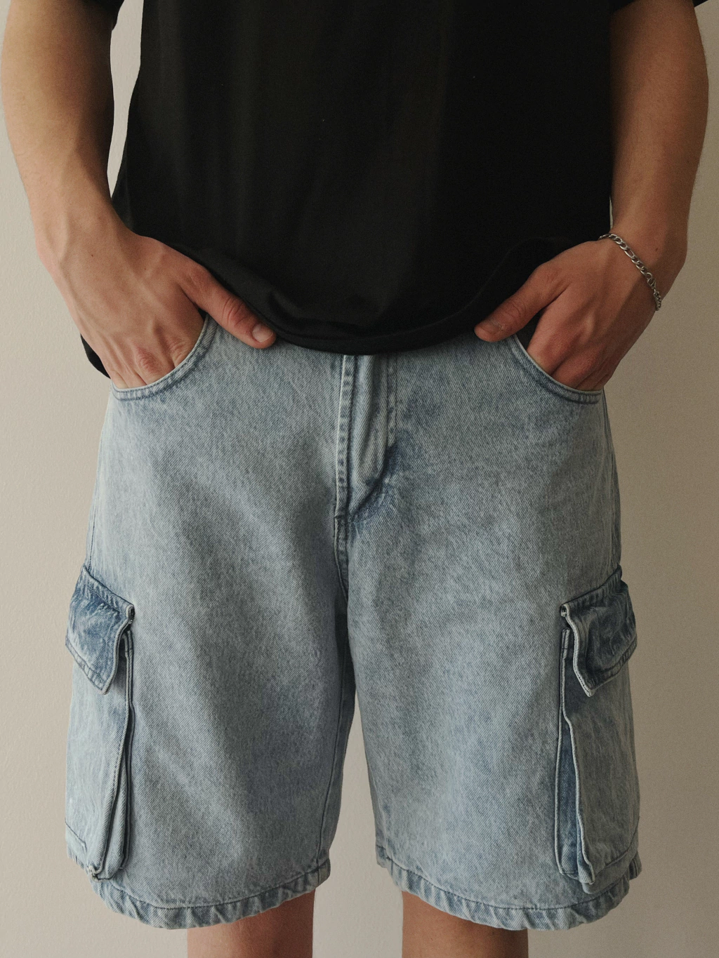 Bermuda de jean unisex