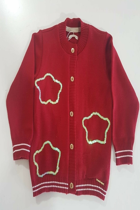 Cardigan Trabalhado Estrela Tricô Kids