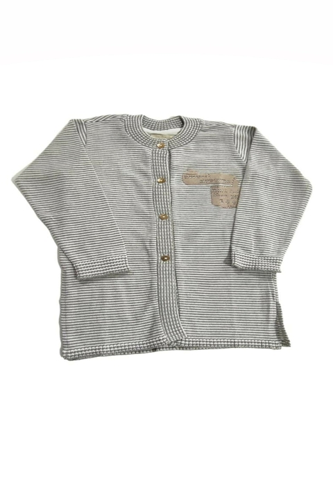 Cardigan Alongando Listrado Tricô Kids