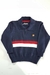 Blusa Gola Polo Listrada Com Zíper Tricô Kids