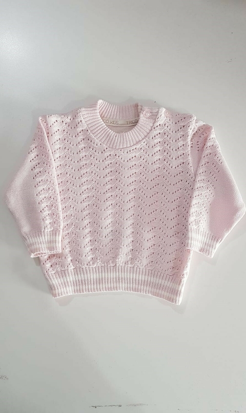 Suéter Baby Trabalhado Tricô Kids