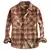 Camisa Maculina Xadrez Retrô Americana de Manga Longa Flanelada