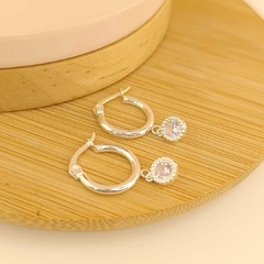 Imagen de Argollas dije circulo con piedritas