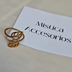 Anillo doble hoja calado