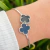 Bracelete Dois Trevos - Coleção Clover - Pedra Ônix - G