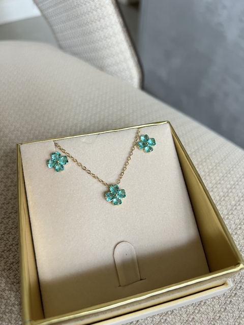 Conjunto trevo turmalina