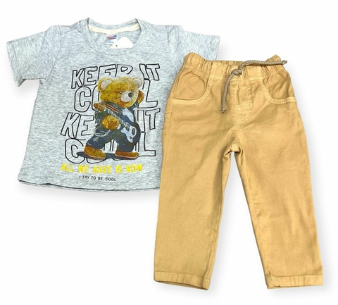 CAMISETA CON JEANS EN DRIL