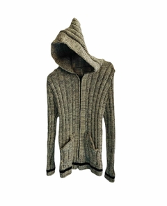 Sudadera tejido en lana con artícela y con gorro para mujer