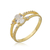 Anel zircônia oval com micro zircônias
