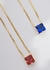 Colar pingente quadrado em zircônia Azul - comprar online