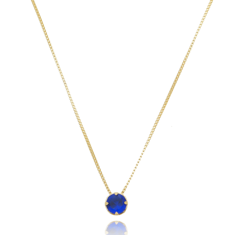 Colar ponto de luz zircônia azul