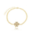 Pulseira trevo cravejado micro zircônias