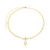 Chocker pingente zircônia em gota e coração liso