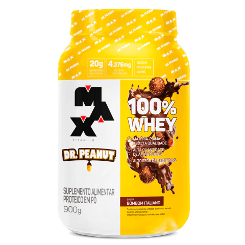100% WHEY POTE 900G - MAX TITANIUM x DR PEANUT