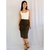 Saia verde midi de alfaiataria TAM 38 - Qnova Second Hand