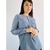 camisa azul manga longa feminina TAM P - comprar online