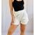 Short branco linho feminino TAM P - Qnova Second Hand