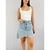 Saia jeans barra desfiada TAM 36 - Qnova Second Hand