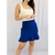 saia azul peplum TAM M - Qnova Second Hand