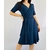 Vestido midi azul de malha TAM G - Qnova Second Hand