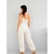 Macacão off white de linho TAM M - Qnova Second Hand