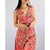 Vestido rosa floral TAM 40 - Qnova Second Hand