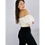 Cropped branco manga bufante TAM M - comprar online