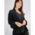 Blusa preta feminina manga longa TAM G - loja online