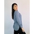 camisa azul manga longa feminina TAM P na internet