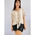Blusa bege laço feminina TAM M