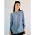 camisa azul manga longa feminina TAM P